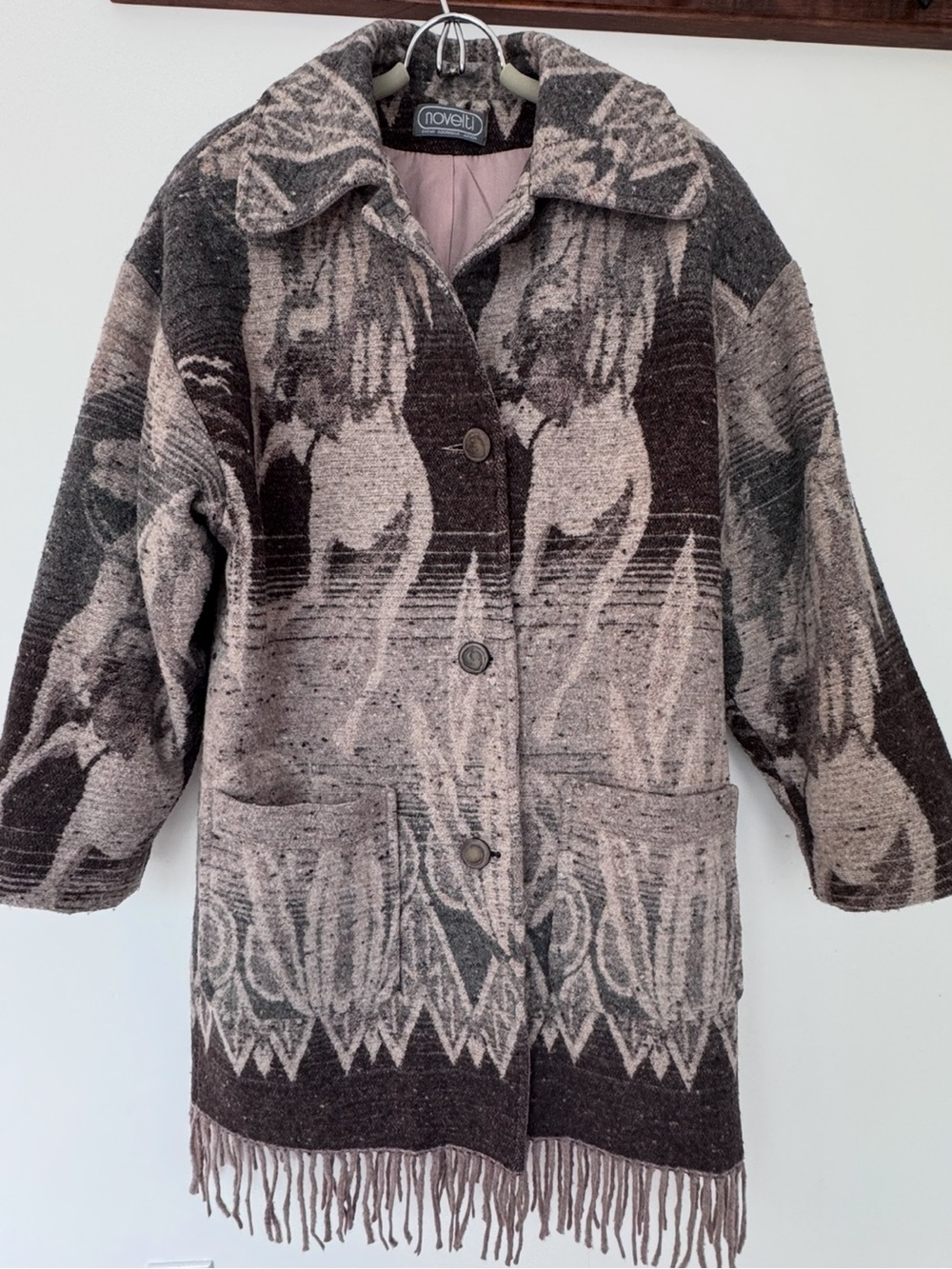 Southwestern/ Boho Oversized Wool-Blend Coat